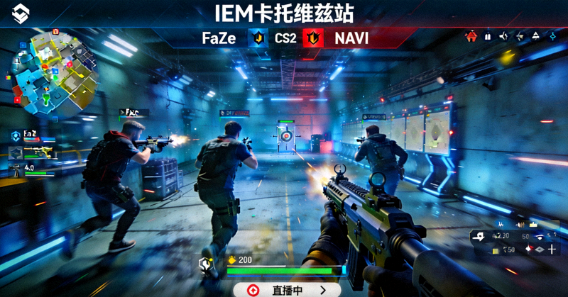 CS2反恐精英IEM卡托维兹站FaZe对阵NAVI的直播比赛画面